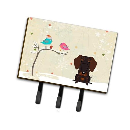 Carolines Treasures BB2601TH68 Christmas Presents Between Friends Wire Haired Dachshund Chocolate Leash or Key Holder BB2601TH68